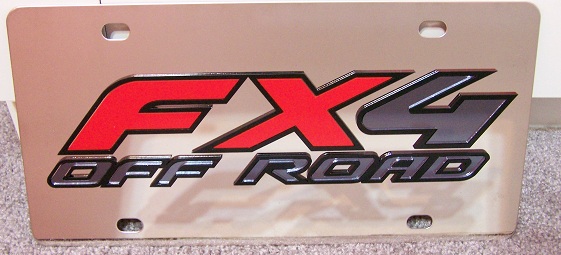 FX4 Off Road stainless steel vanity plate